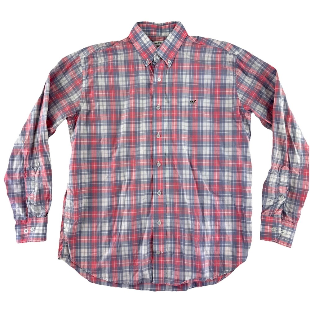 Southern Point Co. Button Up Shirt Mens Medium Pink/Gray‎ Plaid Cotton